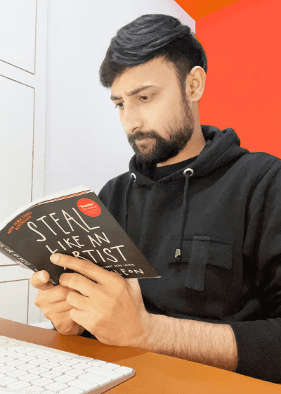 nitish khagwal reading a book